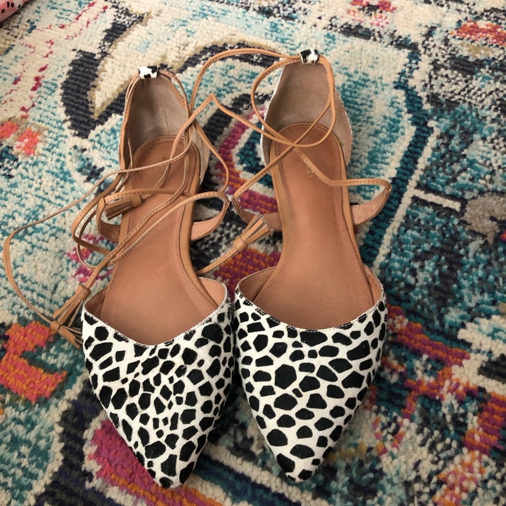 Halogen animal print tie up flats
